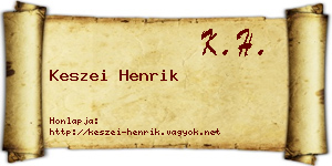 Keszei Henrik névjegykártya